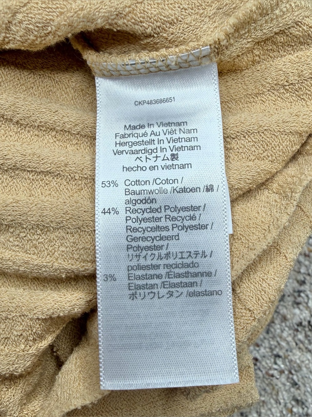Madewell Mixed Button Up Ribbed Polo Tank Top Extra Large XL Gold Yellow - Picture 5 of 8